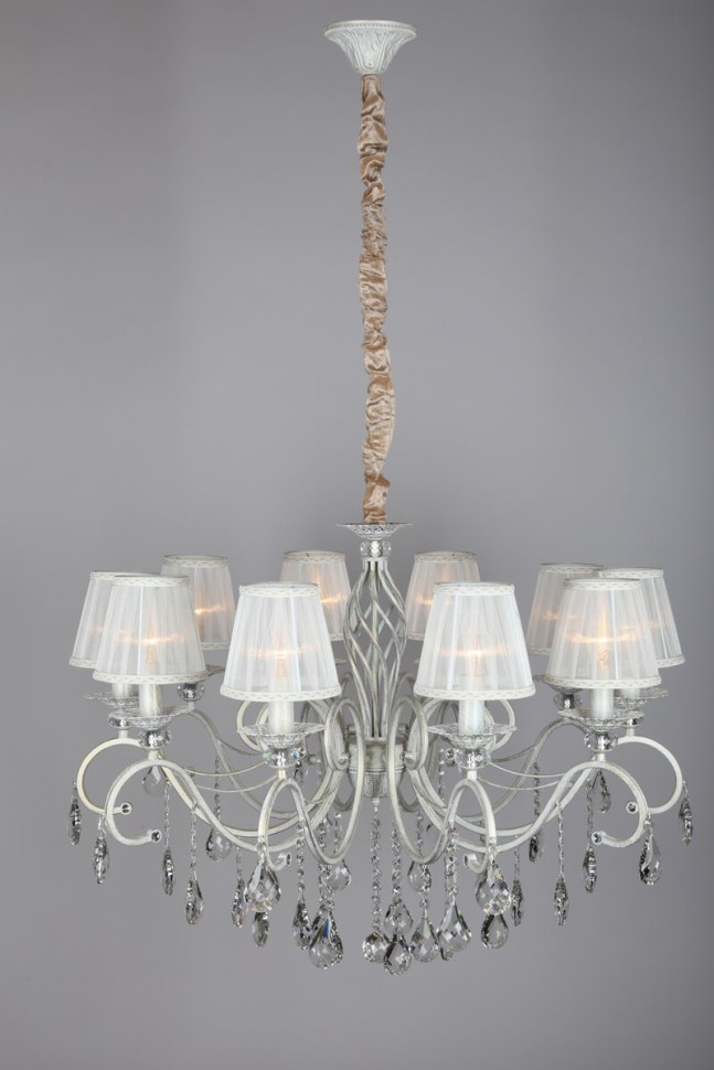 OML-79103-10 OMNILUX подвесная люстра Belluno, белая с золотой патиной, E14*10*40W