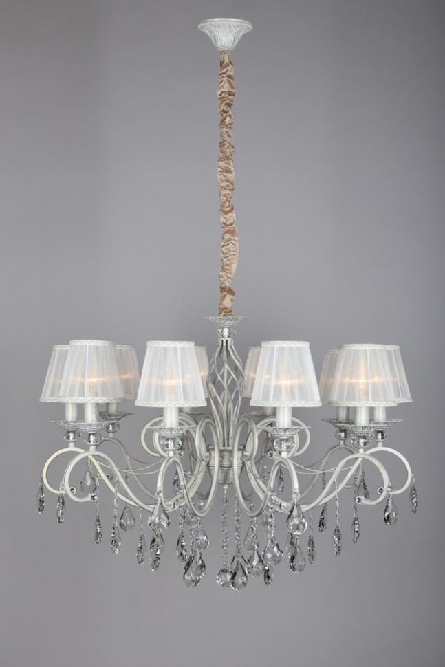 OML-79103-10 OMNILUX подвесная люстра Belluno, белая с золотой патиной, E14*10*40W