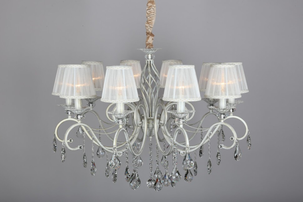 OML-79103-10 OMNILUX подвесная люстра Belluno, белая с золотой патиной, E14*10*40W