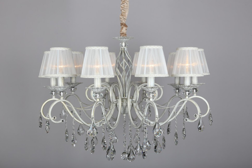 OML-79103-10 OMNILUX подвесная люстра Belluno, белая с золотой патиной, E14*10*40W