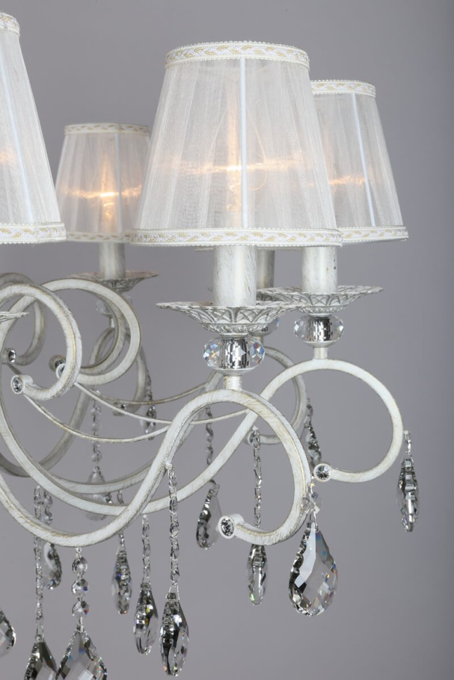 OML-79103-10 OMNILUX подвесная люстра Belluno, белая с золотой патиной, E14*10*40W