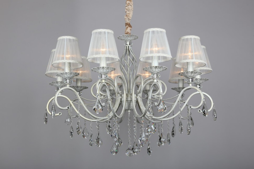 OML-79103-10 OMNILUX подвесная люстра Belluno, белая с золотой патиной, E14*10*40W