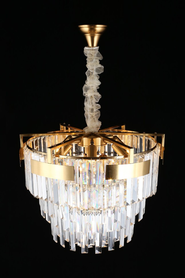 APL.813.13.09 APLOYT подвесная хрустальная люстра Mariz, латунь, E14*9*40W, 50см