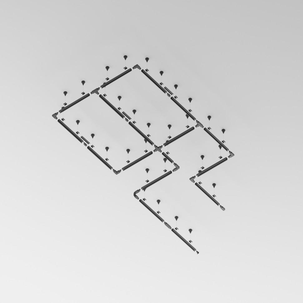 TRX005-312B Maytoni Technical Шинопровод подвесной трёхфазный 220V черный 2 метра