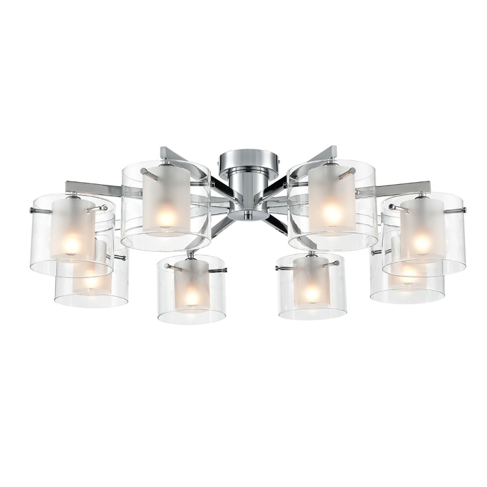 8261/8C LUMION MODERNI Люстра потолочная VERDI, E14*8*40W, 85см диаметр, хром/прозрачный