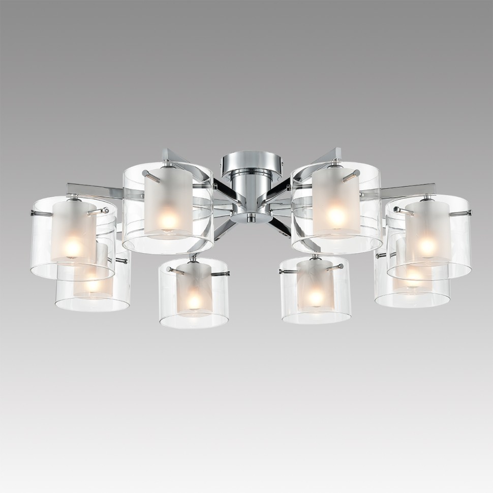 8261/8C LUMION MODERNI Люстра потолочная VERDI, E14*8*40W, 85см диаметр, хром/прозрачный