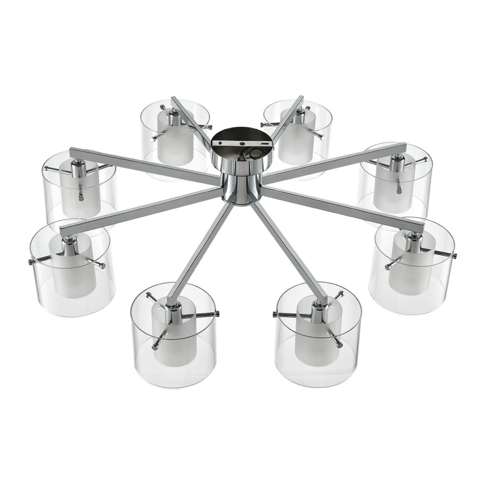 8261/8C LUMION MODERNI Люстра потолочная VERDI, E14*8*40W, 85см диаметр, хром/прозрачный