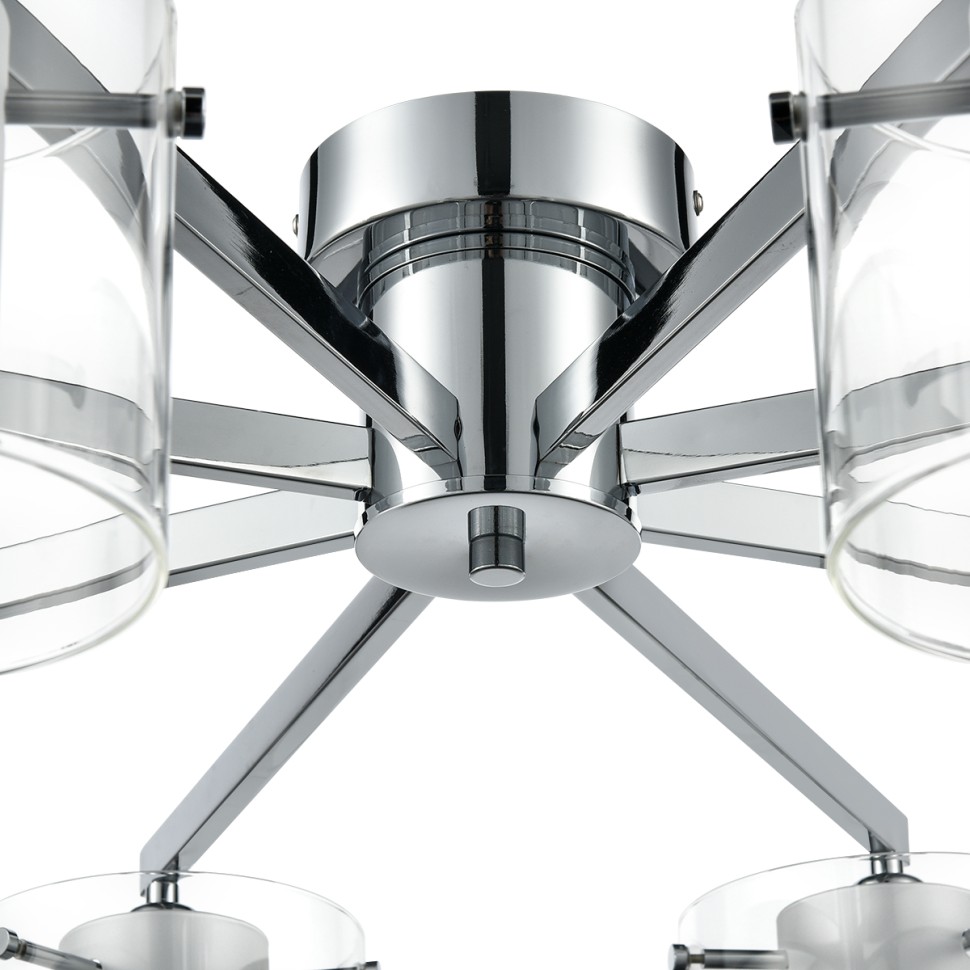 8261/8C LUMION MODERNI Люстра потолочная VERDI, E14*8*40W, 85см диаметр, хром/прозрачный