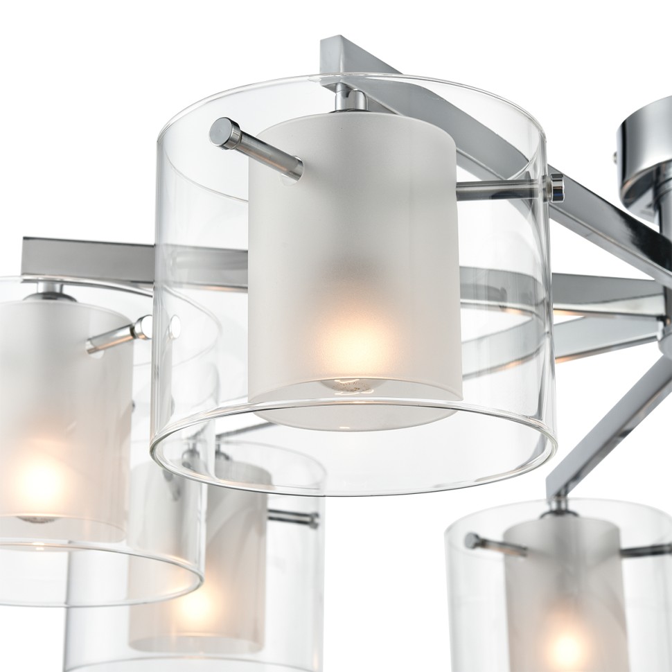 8261/8C LUMION MODERNI Люстра потолочная VERDI, E14*8*40W, 85см диаметр, хром/прозрачный