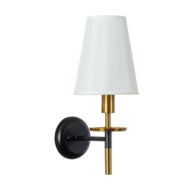 A4075AP-1BK Arte Lamp Бра Riccardo, черный/латунь, белый текстиль
