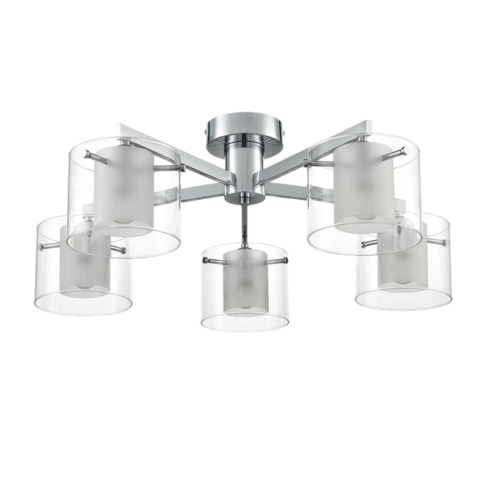 8261/5C LUMION MODERNI Люстра потолочная VERDI, E14*5*40W, 69см диаметр, хром/прозрачный/белый