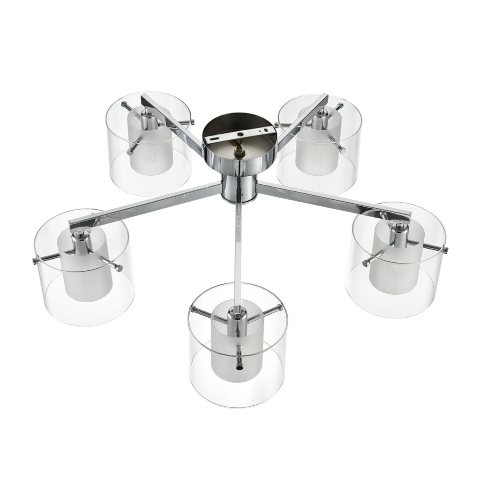 8261/5C LUMION MODERNI Люстра потолочная VERDI, E14*5*40W, 69см диаметр, хром/прозрачный/белый