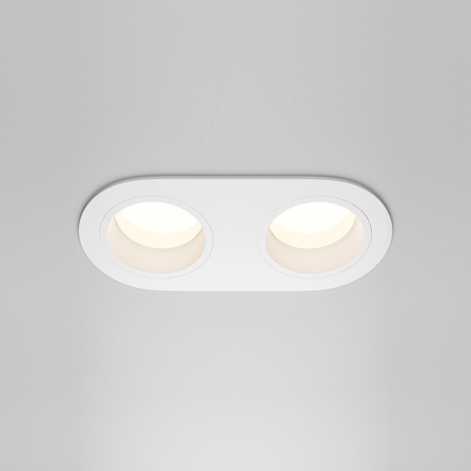 DL126-02-GU10-W Maytoni Technical Share Белый встраиваемый влагозащищенный светильник, IP54, GU10*2*10W