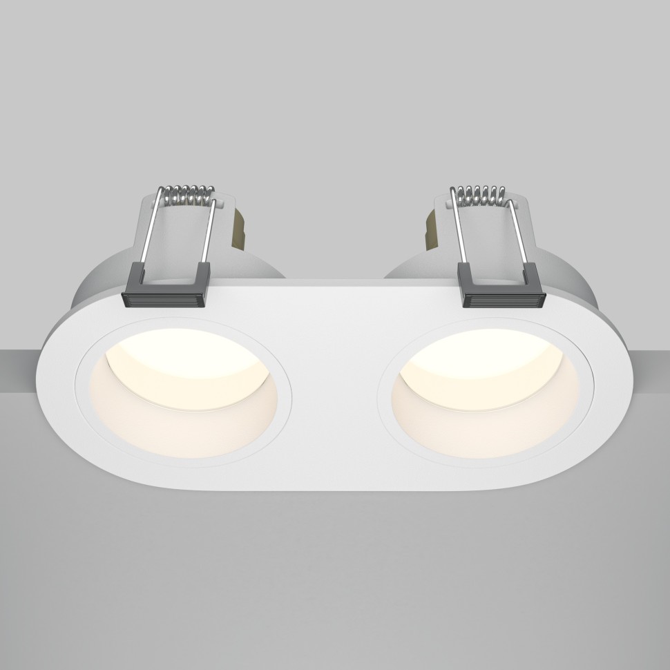 DL126-02-GU10-W Maytoni Technical Share Белый встраиваемый влагозащищенный светильник, IP54, GU10*2*10W