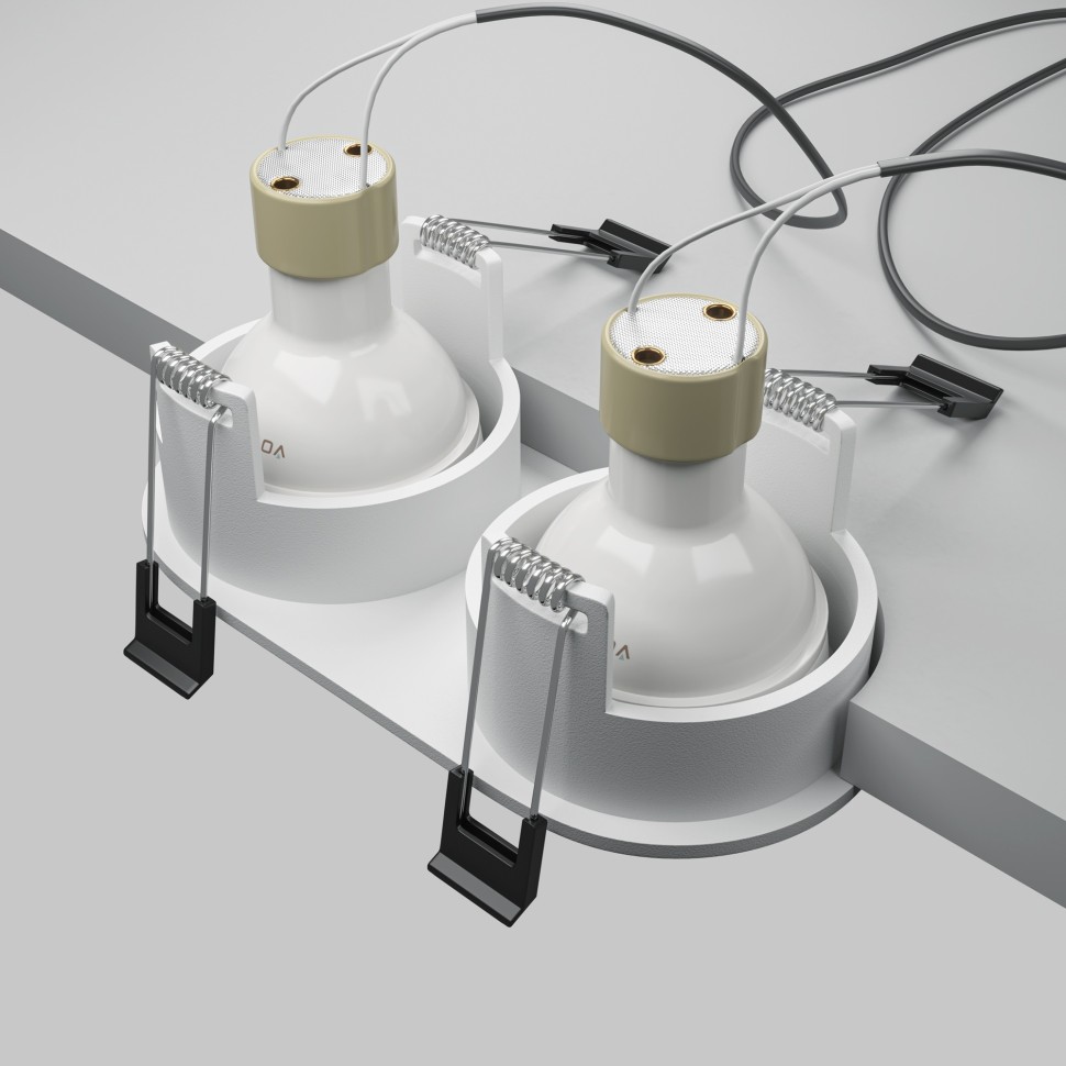 DL126-02-GU10-W Maytoni Technical Share Белый встраиваемый влагозащищенный светильник, IP54, GU10*2*10W