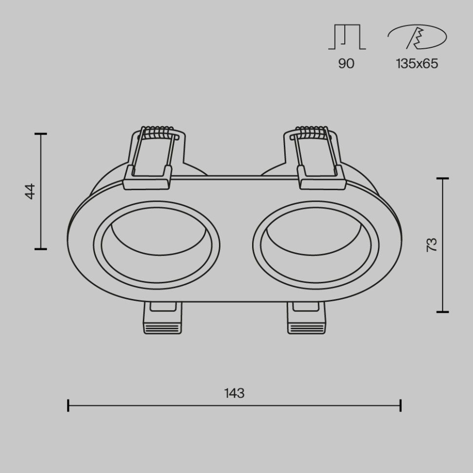 DL126-02-GU10-W Maytoni Technical Share Белый встраиваемый влагозащищенный светильник, IP54, GU10*2*10W