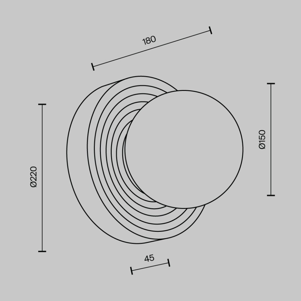 MOD403WL-01GR Maytoni Настенный светильник Careless, серая керамика диаметр 22см, белый шар стекло диаметр 15см, G9*1*28W