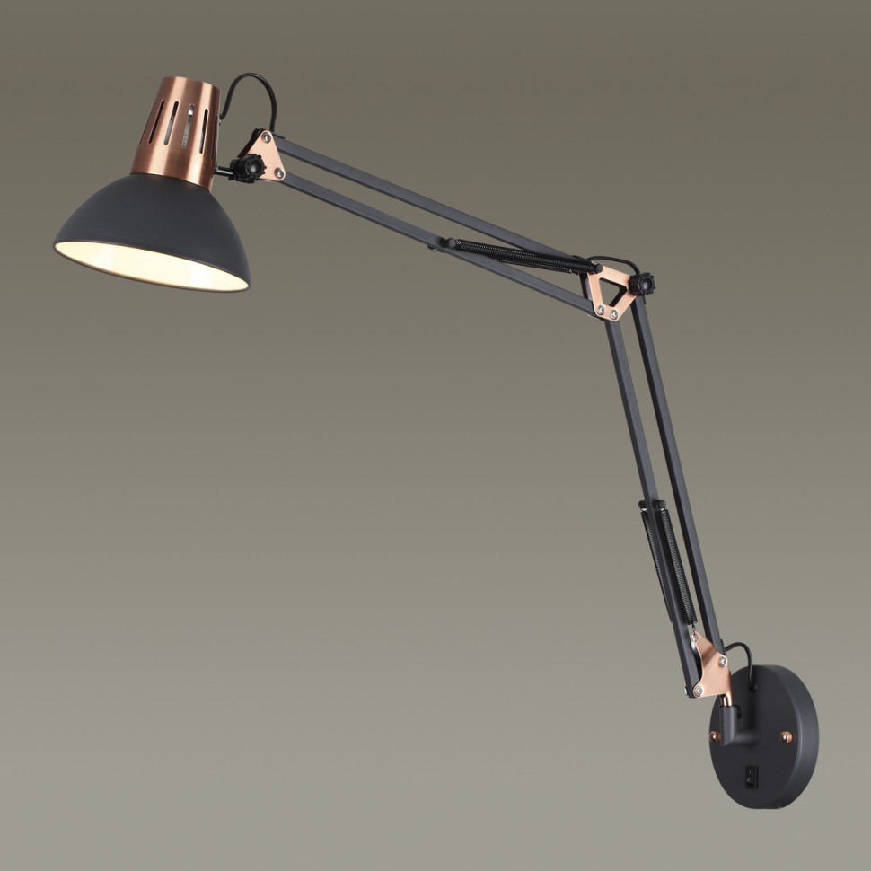 3318/1W ODEON LIGHT Kapal черный настенный светильник Трансформер с выключателем