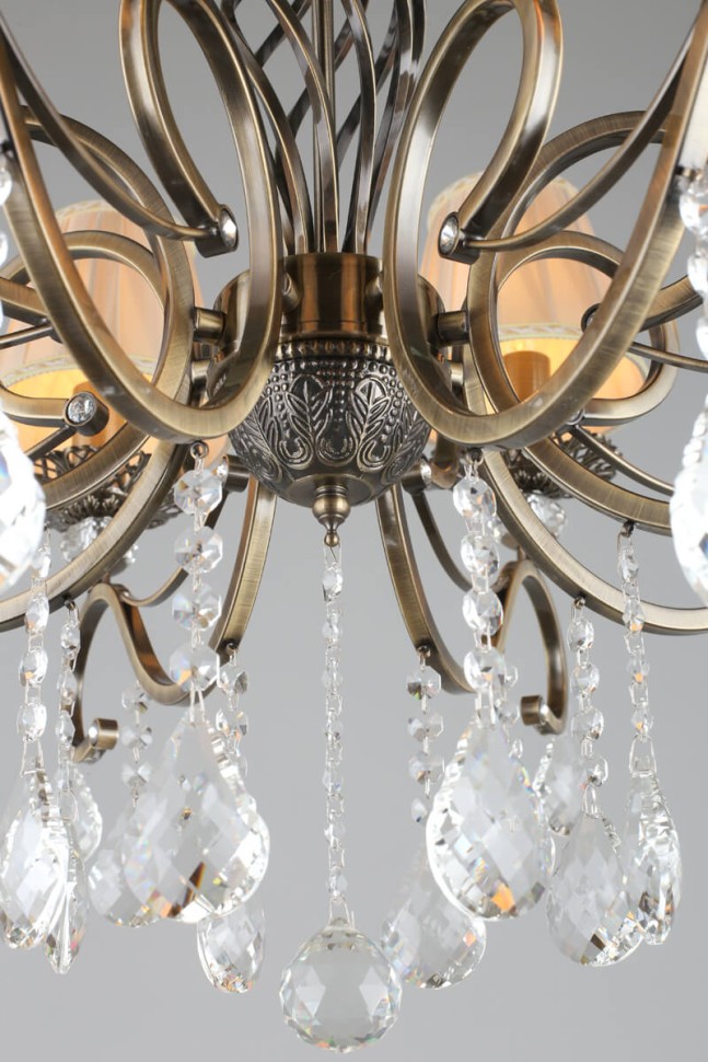 OML-79113-08 OMNILUX подвесная люстра Belluno, бронза и бежевый, E14*8*40W