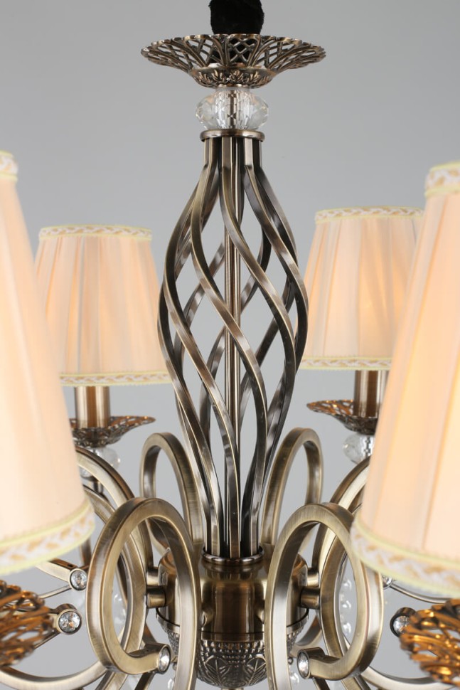 OML-79113-08 OMNILUX подвесная люстра Belluno, бронза и бежевый, E14*8*40W