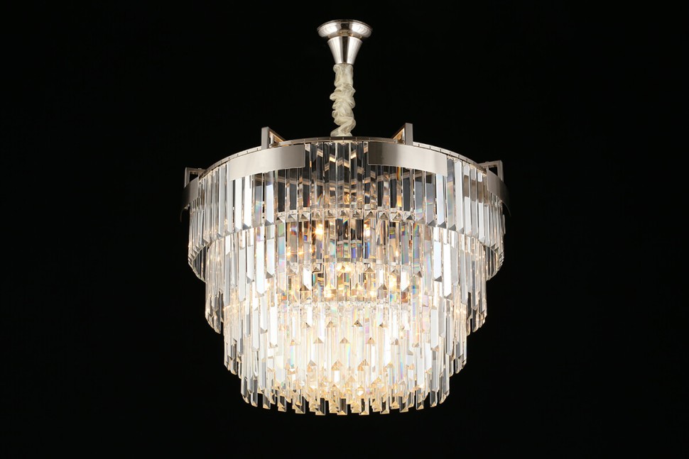 APL.813.03.15 APLOYT подвесная хрустальная люстра Mariz, никель, E14*15*40W, 70см