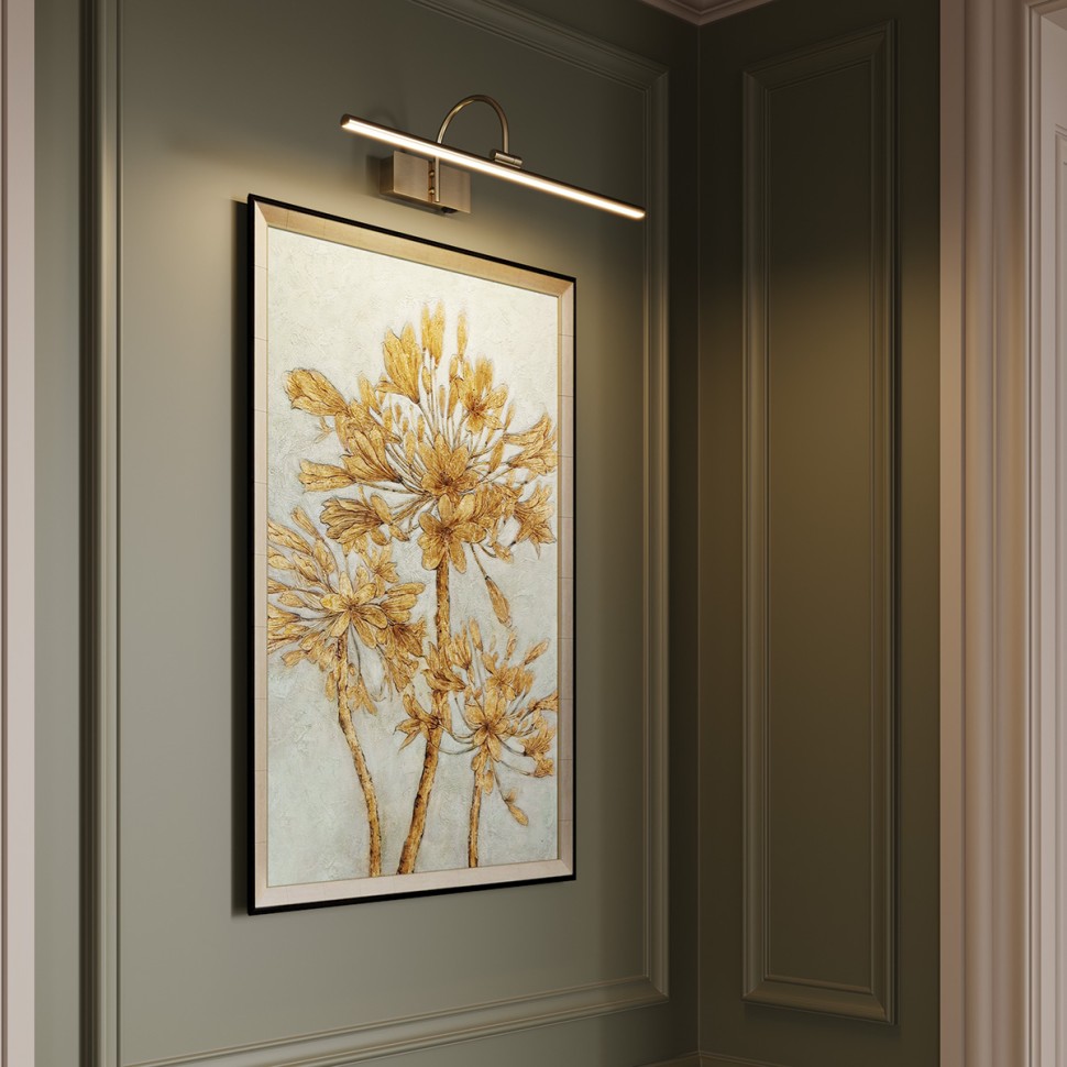 4911/12WL Odeon Light GEBA светодиодная подсветка для картин Бронза, 595мм, 12W, 4000K, 570Lm, с выключателем