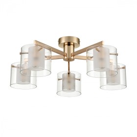 6587/5C LUMION MODERNI Люстра потолочная VERDI, E14*5*40W, 69см диаметр, золото/прозрачный/белый