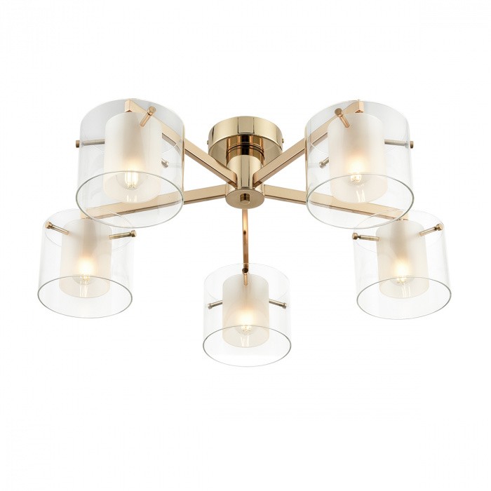 6587/5C LUMION MODERNI Люстра потолочная VERDI, E14*5*40W, 69см диаметр, золото/прозрачный/белый