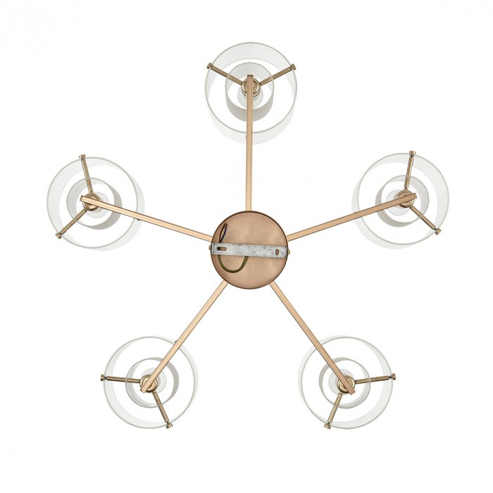 6587/5C LUMION MODERNI Люстра потолочная VERDI, E14*5*40W, 69см диаметр, золото/прозрачный/белый