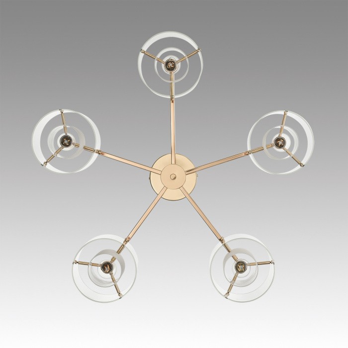 6587/5C LUMION MODERNI Люстра потолочная VERDI, E14*5*40W, 69см диаметр, золото/прозрачный/белый