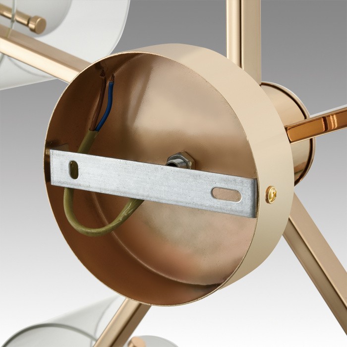 6587/5C LUMION MODERNI Люстра потолочная VERDI, E14*5*40W, 69см диаметр, золото/прозрачный/белый