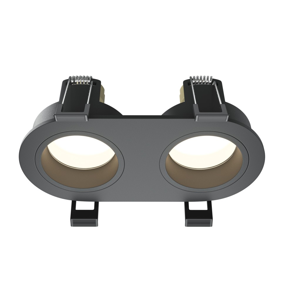 DL126-02-GU10-B Maytoni Technical Share Черный встраиваемый влагозащищенный светильник, IP54, GU10*2*10W