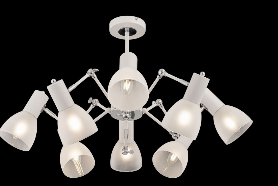 FR5080PL-08W FREYA потолочная люстра трансформер Avery, белая, Е14*8*40Вт