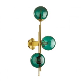 4800/3W ODEON LIGHT Pendant настенный светильник с выключателем BRAZERI, E14*3*60W, изумрудный, бронза