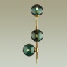 4800/3W ODEON LIGHT Pendant настенный светильник с выключателем BRAZERI, E14*3*60W, изумрудный, бронза