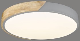 445-227-01 Velante потолочный светодиодный светильник 4000K, 24W, 40см диаметр, серый с деревом