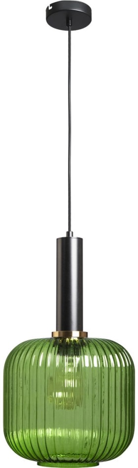 2072-B+BL LOFT IT Iris зеленый подвесной светильник E27*1*60W, черный, латунь, 20см