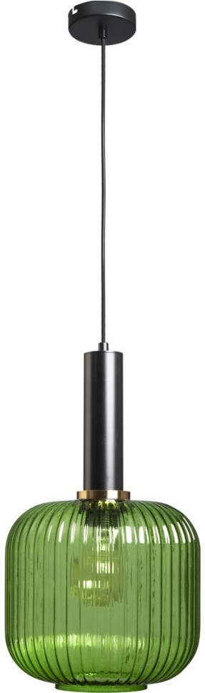 2072-B+BL LOFT IT Iris зеленый подвесной светильник E27*1*60W, черный, латунь, 20см