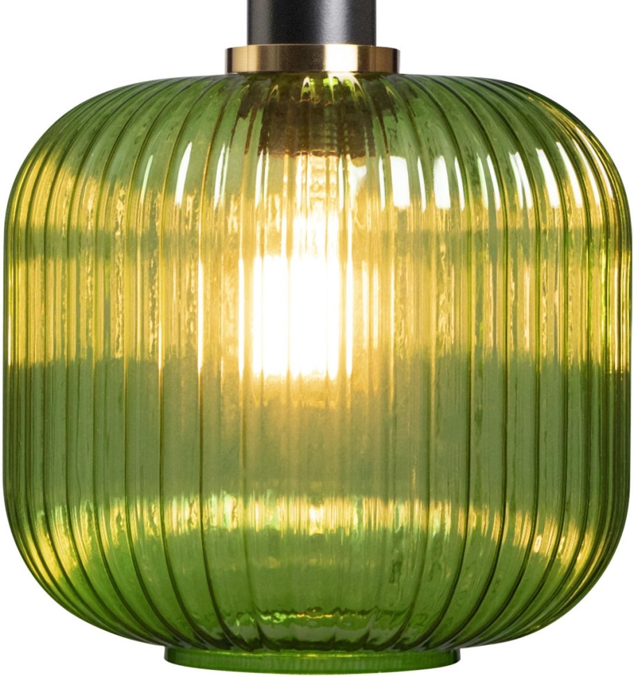 2072-B+BL LOFT IT Iris зеленый подвесной светильник E27*1*60W, черный, латунь, 20см