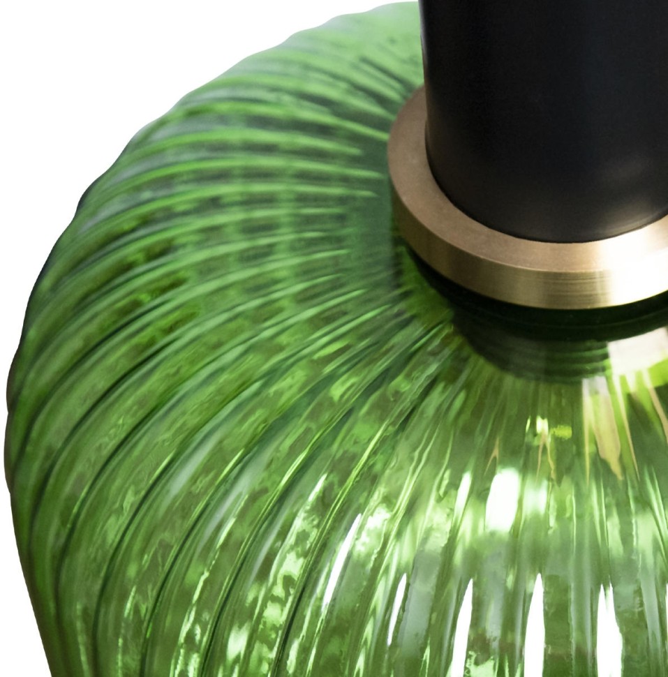 2072-B+BL LOFT IT Iris зеленый подвесной светильник E27*1*60W, черный, латунь, 20см