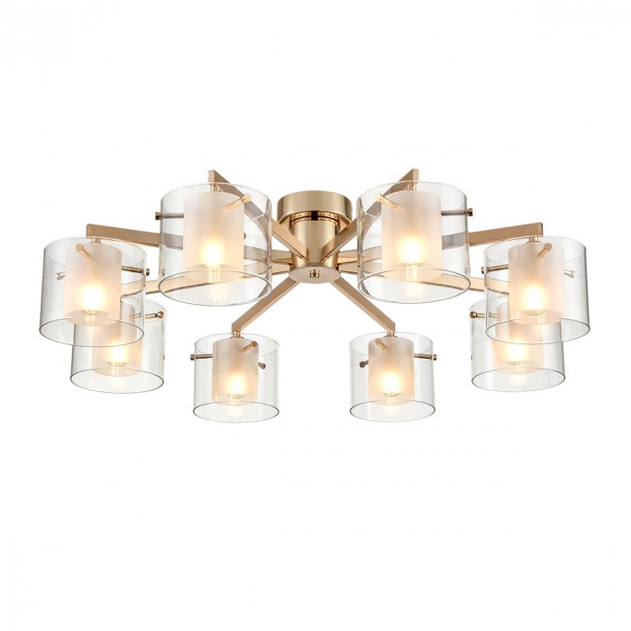 6587/8C LUMION MODERNI Люстра потолочная VERDI, E14*8*40W, 85см диаметр, золото/прозрачный/белый