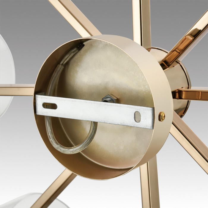 6587/8C LUMION MODERNI Люстра потолочная VERDI, E14*8*40W, 85см диаметр, золото/прозрачный/белый