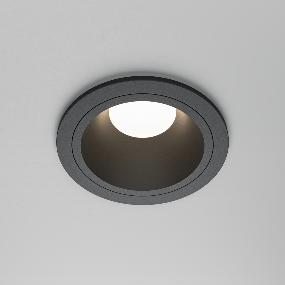 DL126-GU10-B Maytoni Technical Share Черный встраиваемый влагозащищенный светильник, IP54, GU10*1*10W