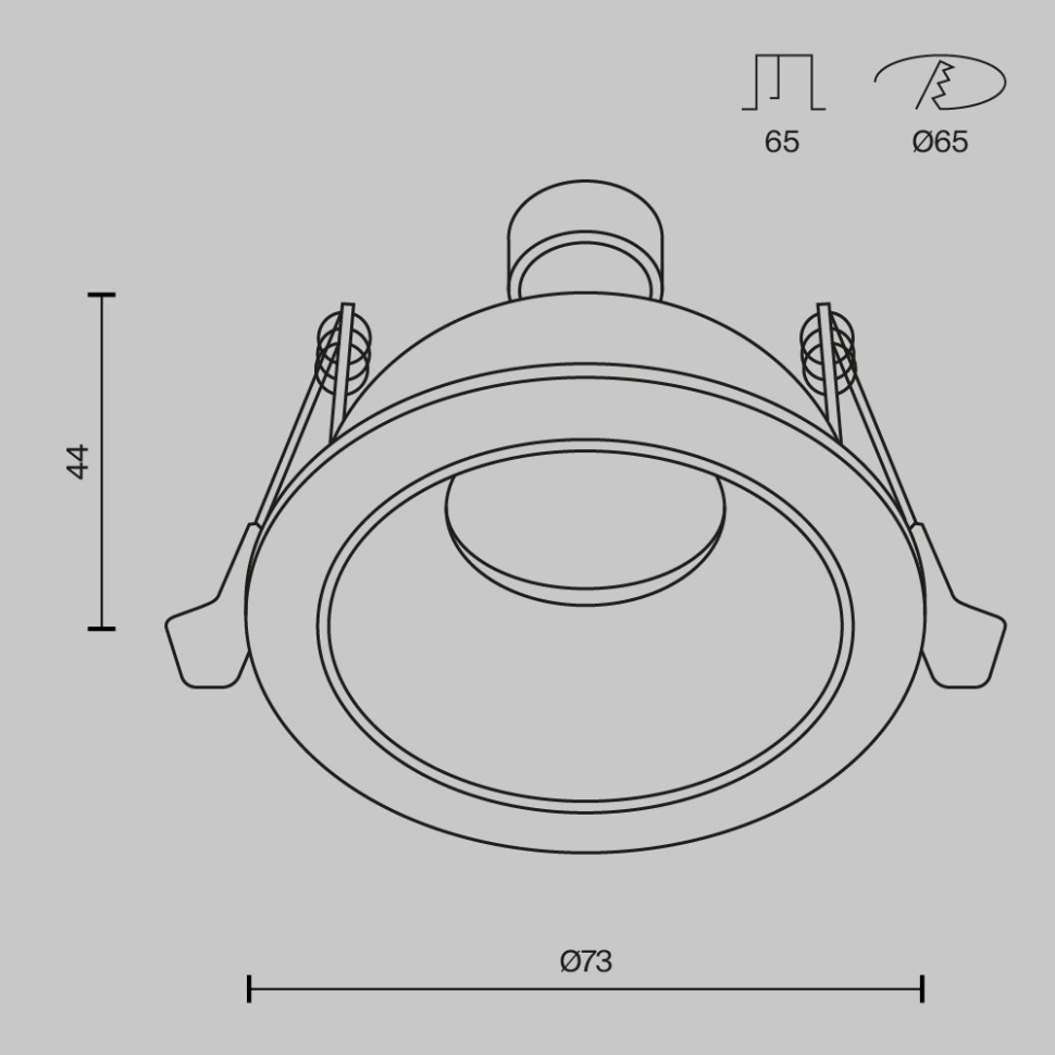 DL126-GU10-B Maytoni Technical Share Черный встраиваемый влагозащищенный светильник, IP54, GU10*1*10W