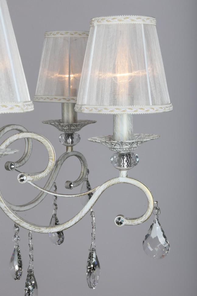 OML-79103-06 OMNILUX подвесная люстра Belluno, белая с золотой патиной, E14*6*40W