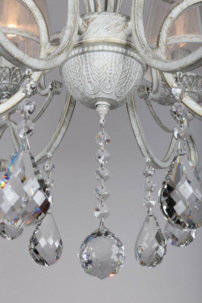 OML-79103-06 OMNILUX подвесная люстра Belluno, белая с золотой патиной, E14*6*40W