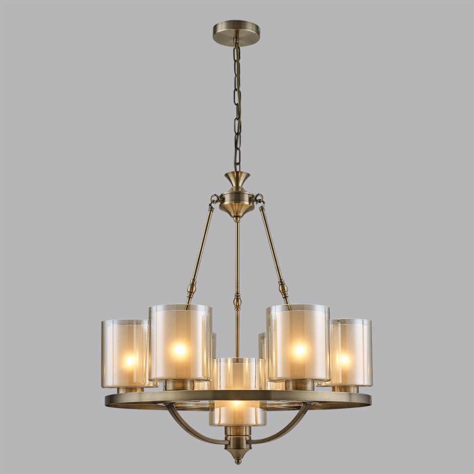 6524/7 LUMION COUNTY подвесная люстра RIVERLY E27*7*60W, античная латунь