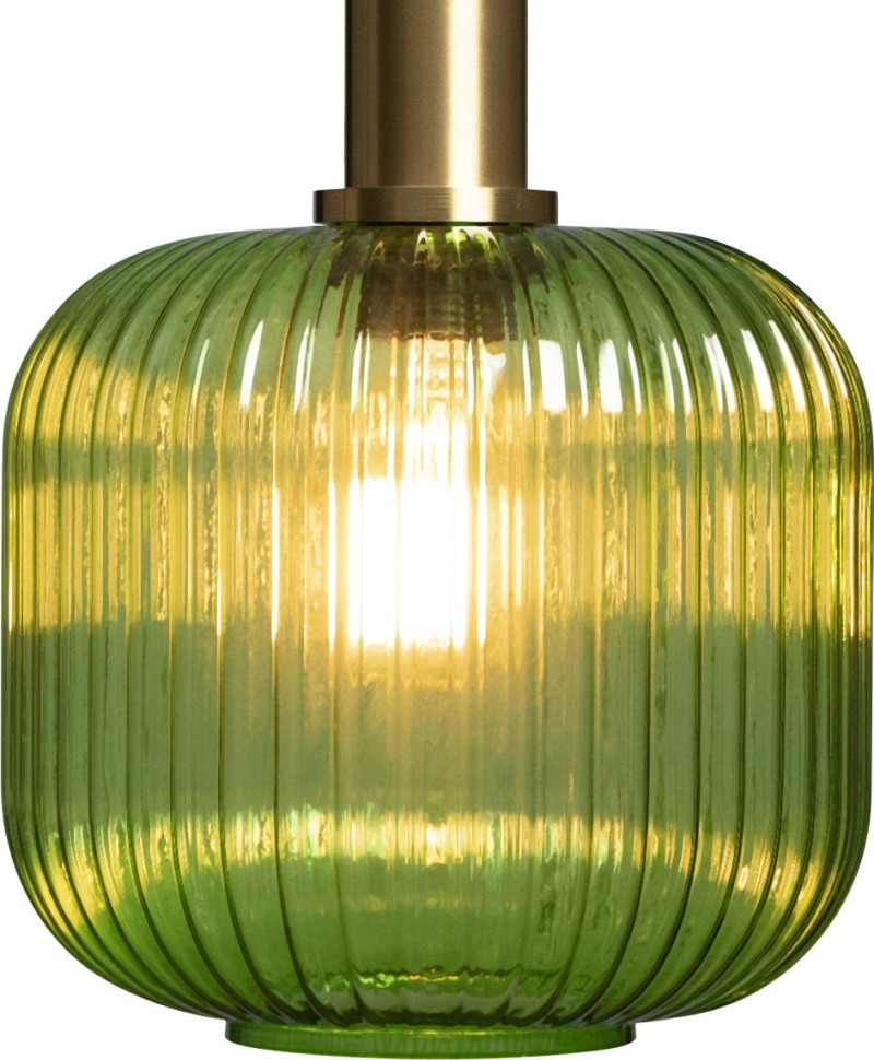 2072-B+BR LOFT IT Iris зеленый подвесной светильник E27*1*60W, латунь, 20см