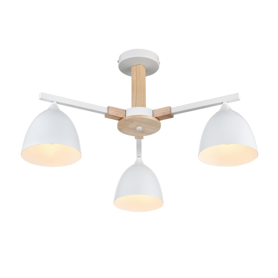 8095/3C LUMION потолочная люстра COLANGE в скандинавском стиле, белая с деревянными элементами