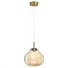 5097/4L ODEON LIGHT подвесной светодиодный светильник VASO 4W, 4000K, 388Lm, бронза, янтарный, стекло, 16см диаметр